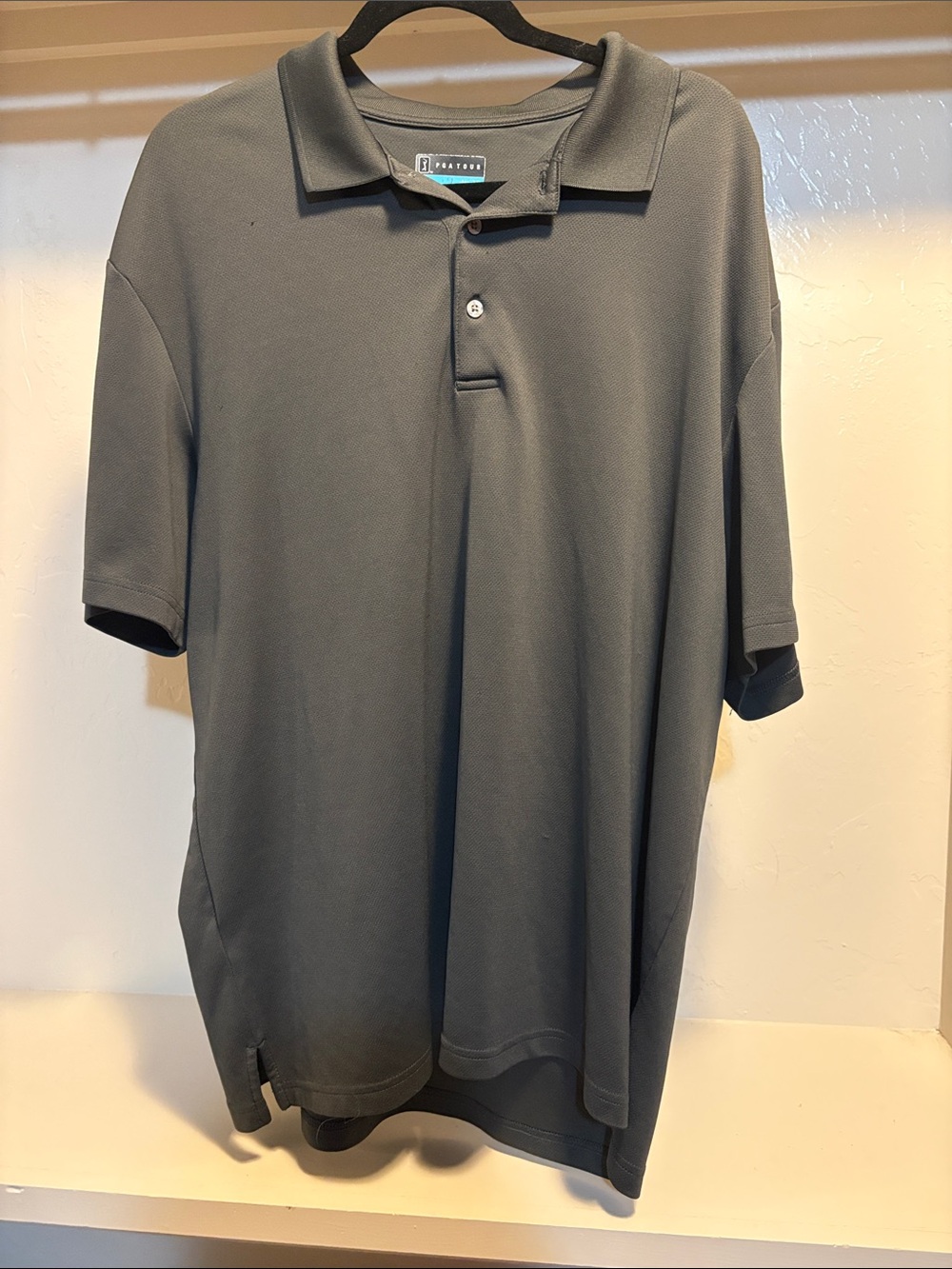 PGA Tour Men's Slate Polo in Charcoal Gray